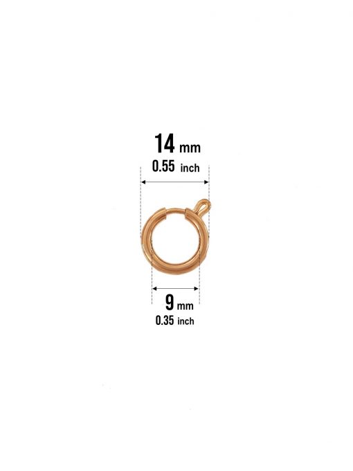 Small round circle jewelry hook rose gold 14mm