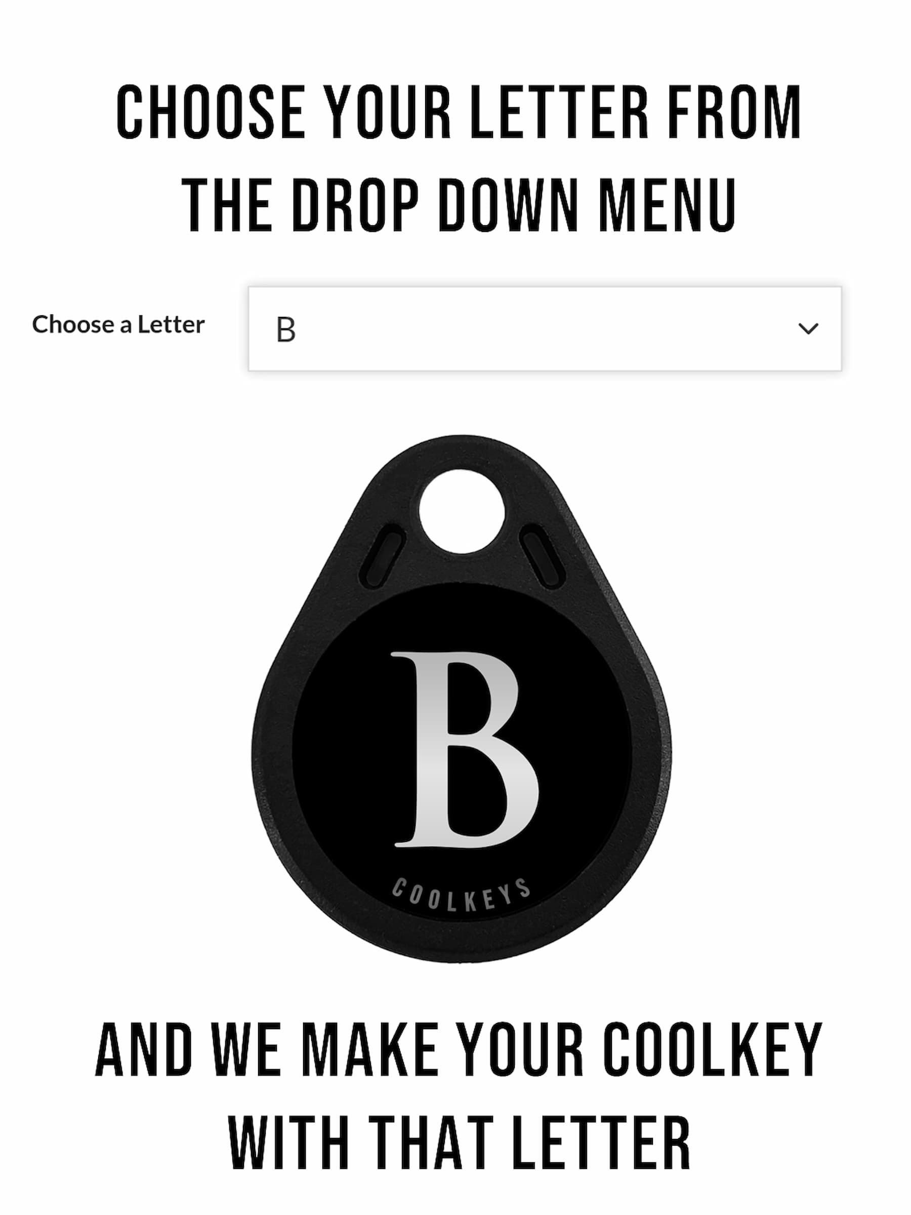 cool rfid tag fob key letter design