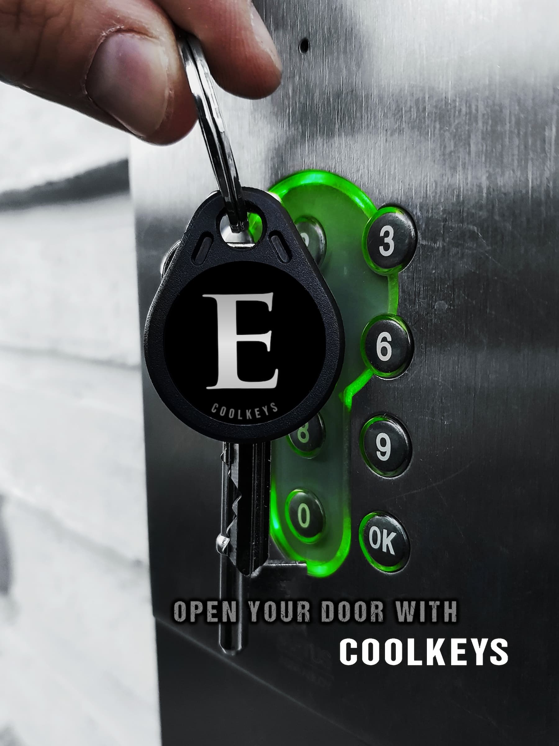 cool rfid tag fob key letter design