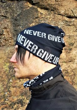 multiscarf never give up cap hat