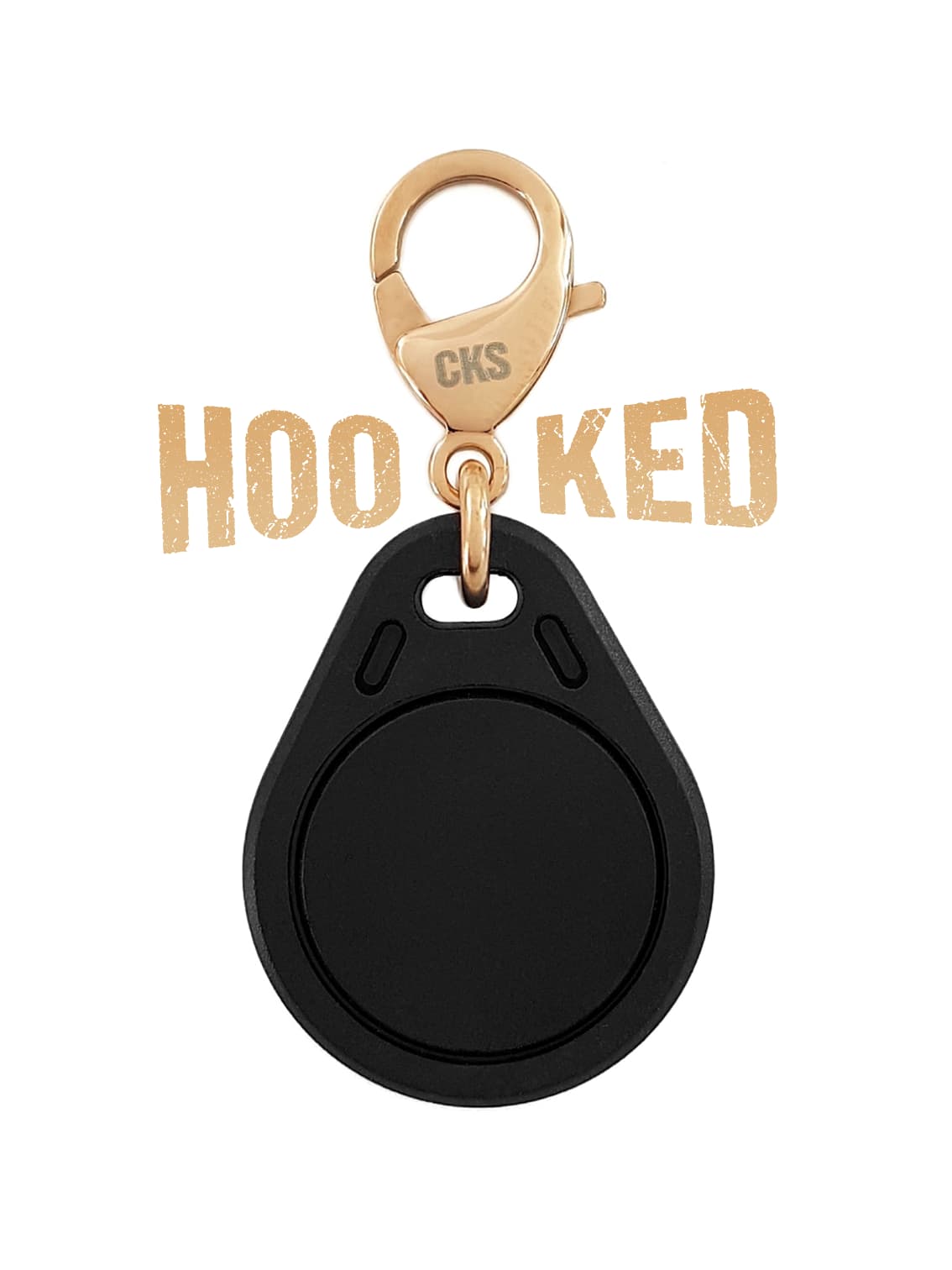 rfid tag with hook rose gold