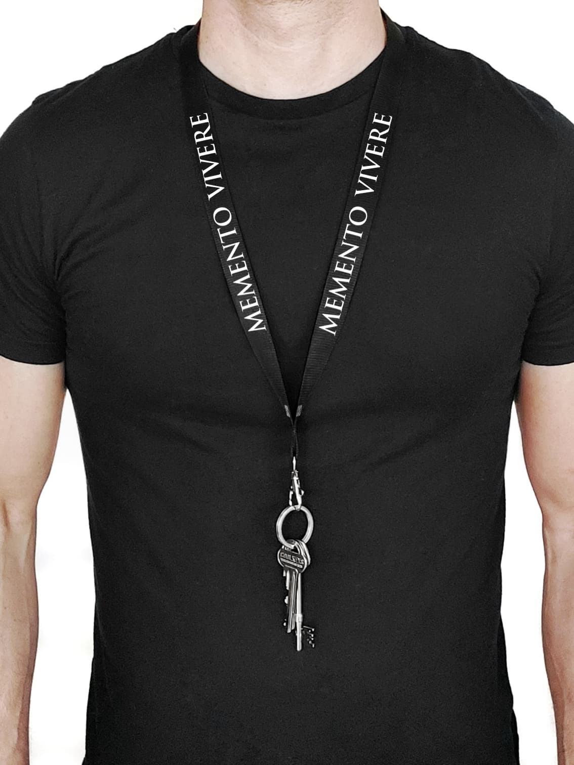 memento vivere latin design lanyard reflector