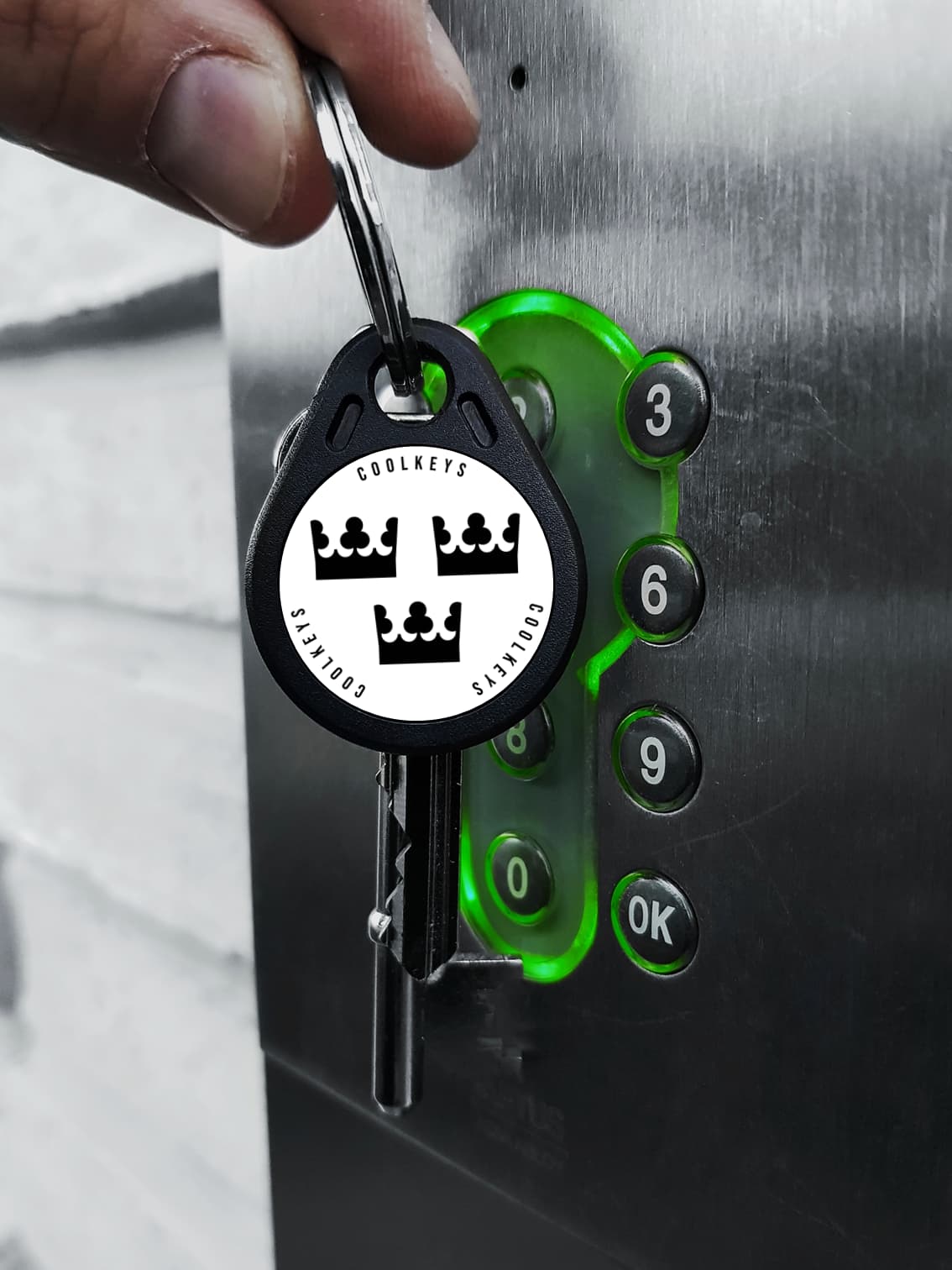 tre kronor nyckel dörrtagg