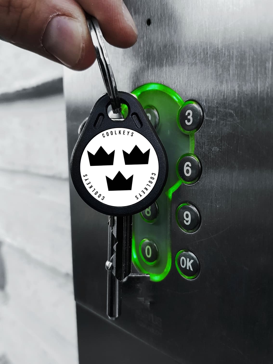 tre kronor nyckel dörrtagg