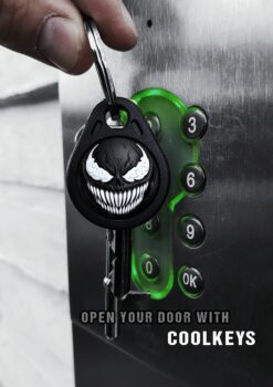 cool rfid tag fob key venom skull design