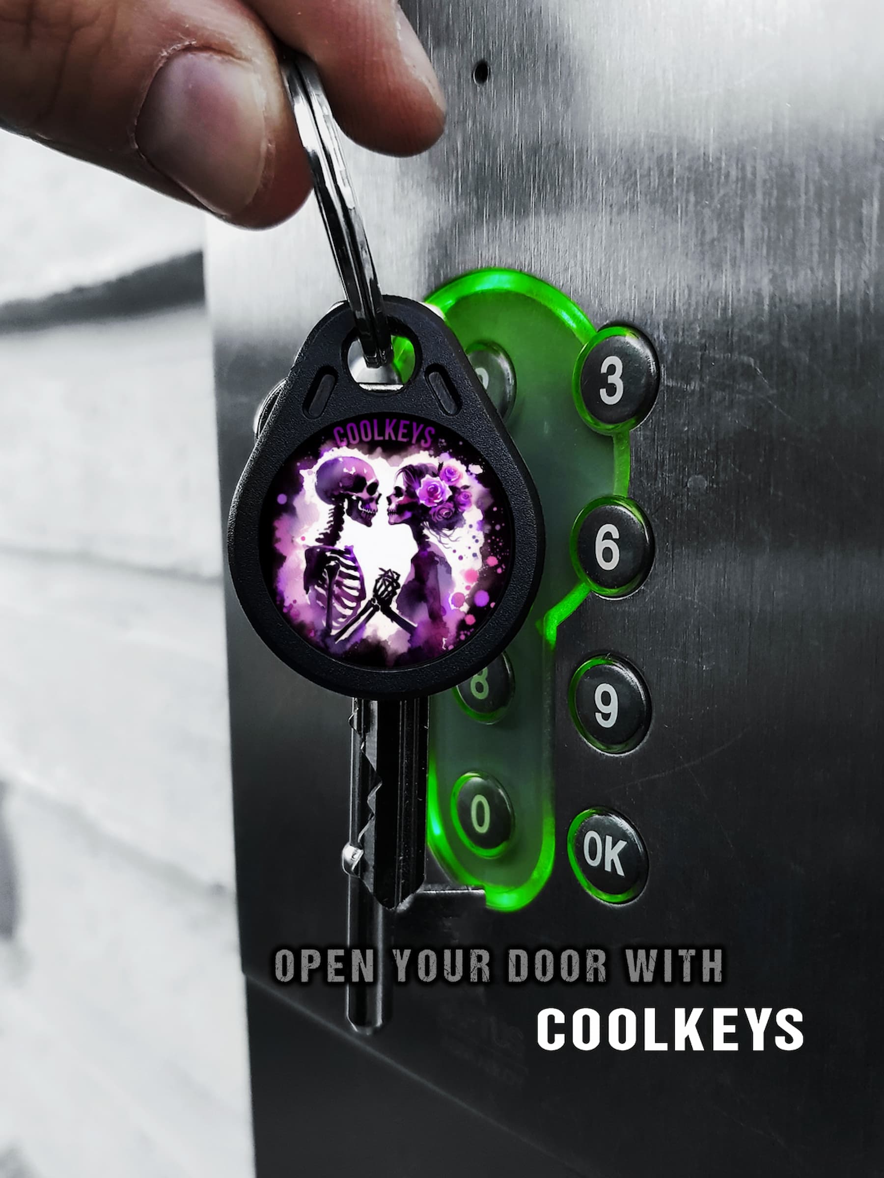 cool rfid tags skull love