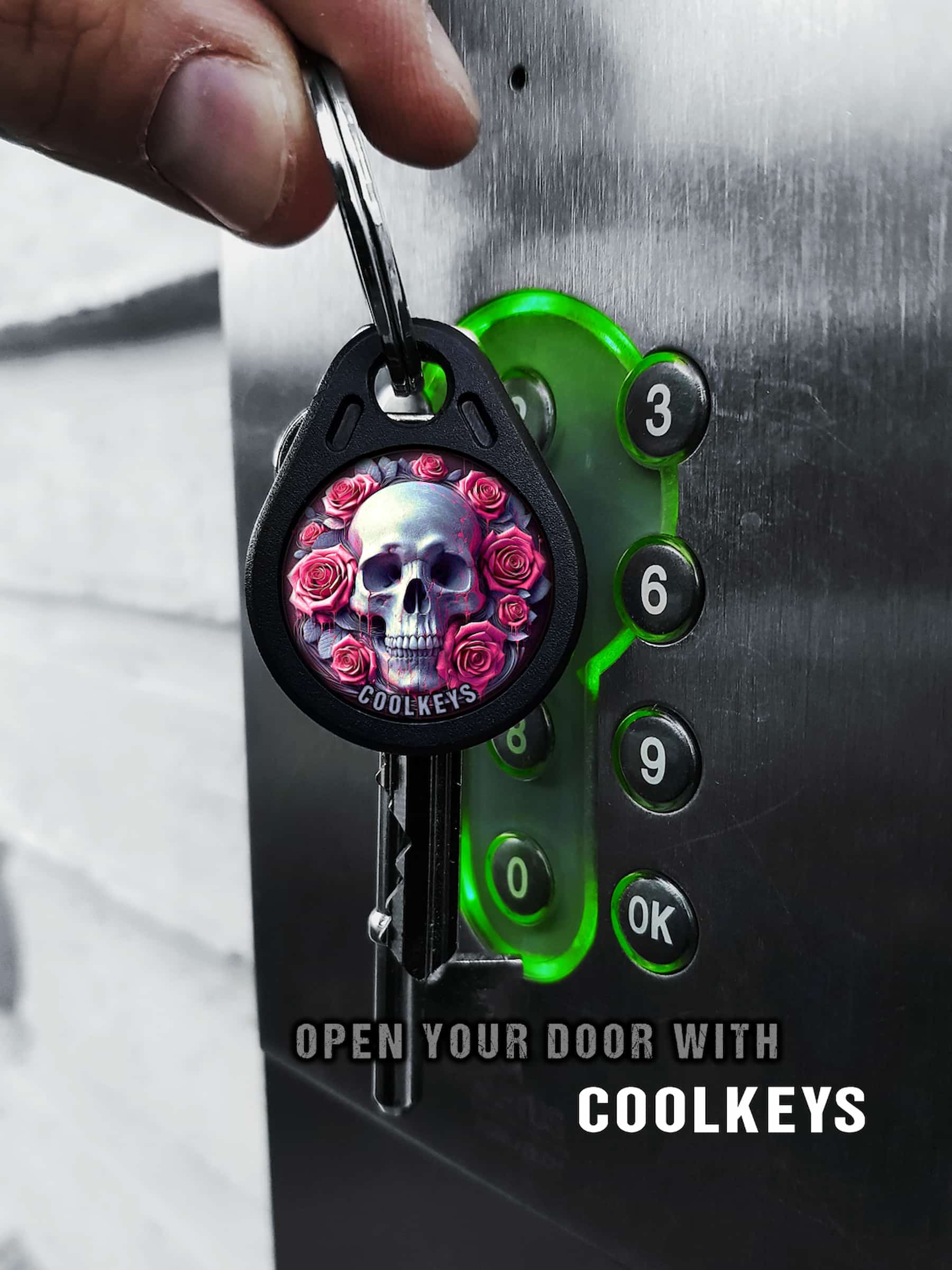 cool rfid tags skull roses