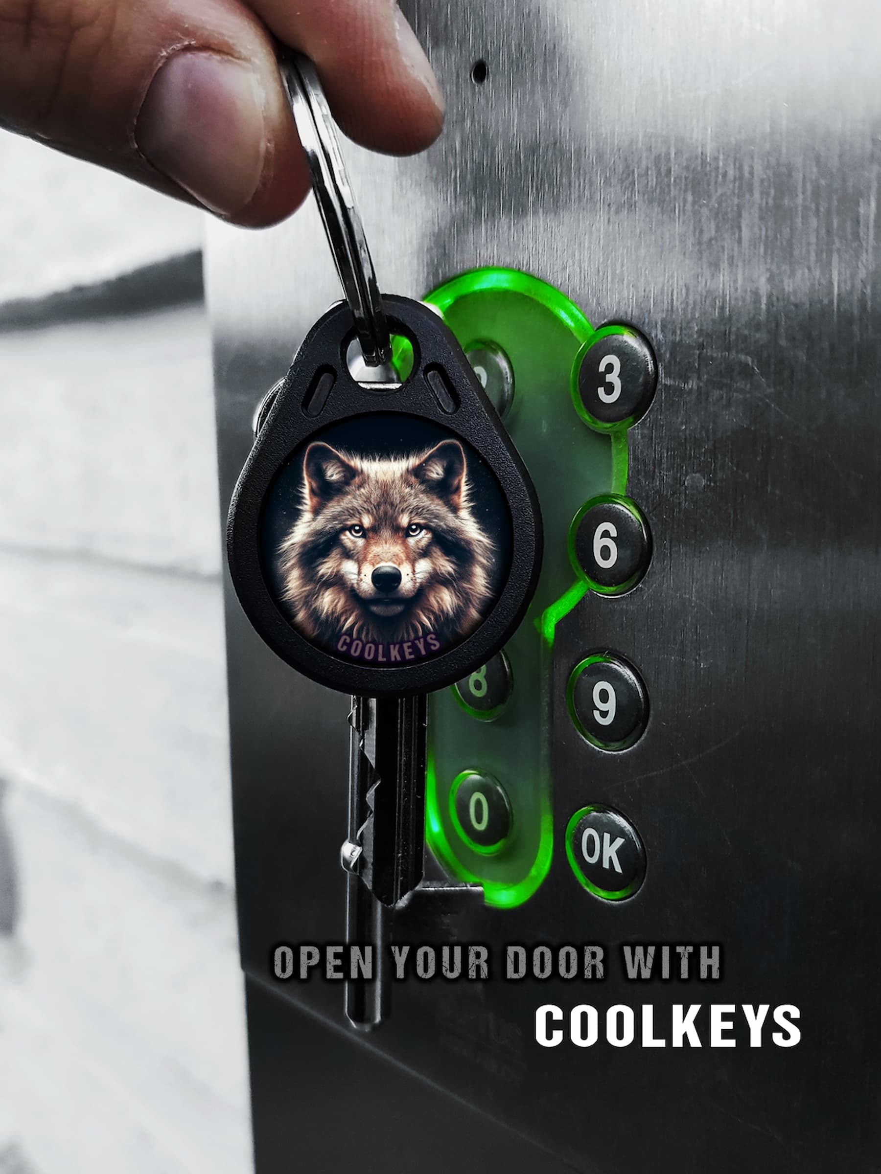 cool rfid tags key wolf