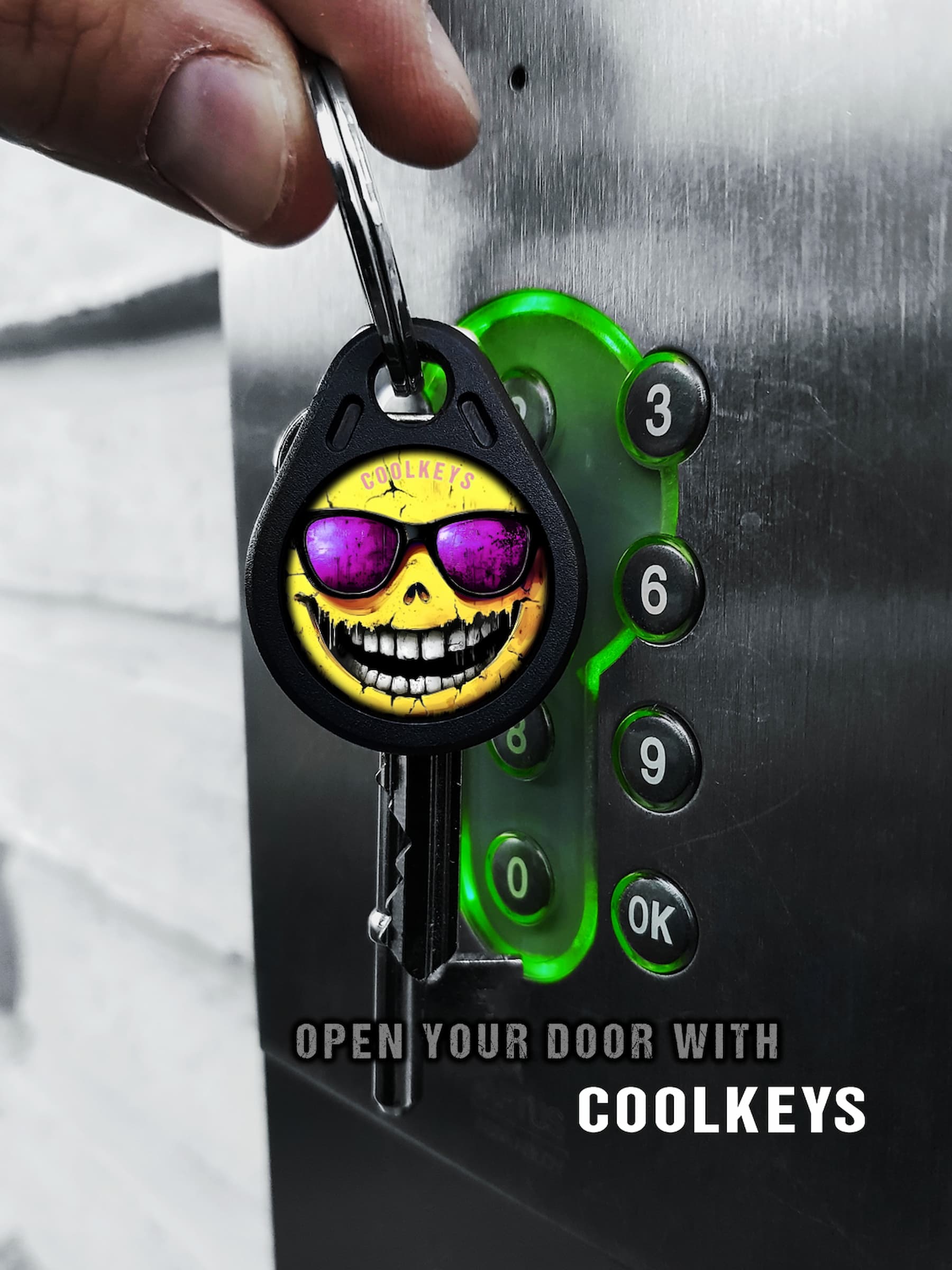 cool rfid tags key smiley