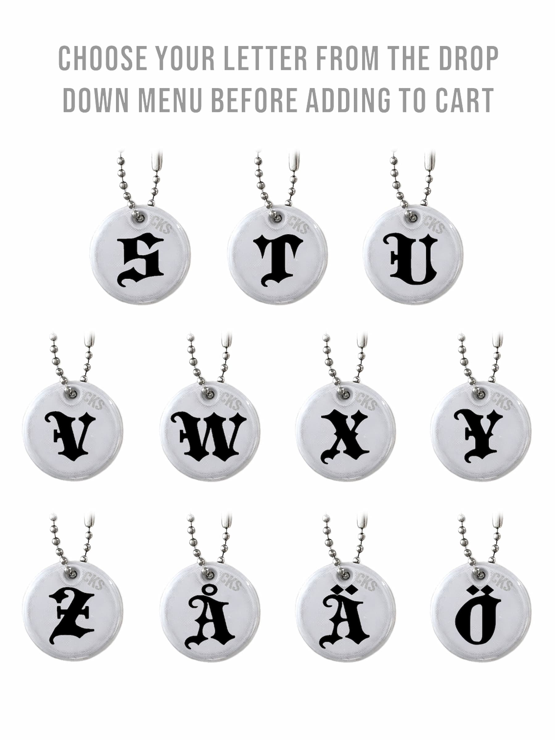 reflex snygg design bokstav reflector letter