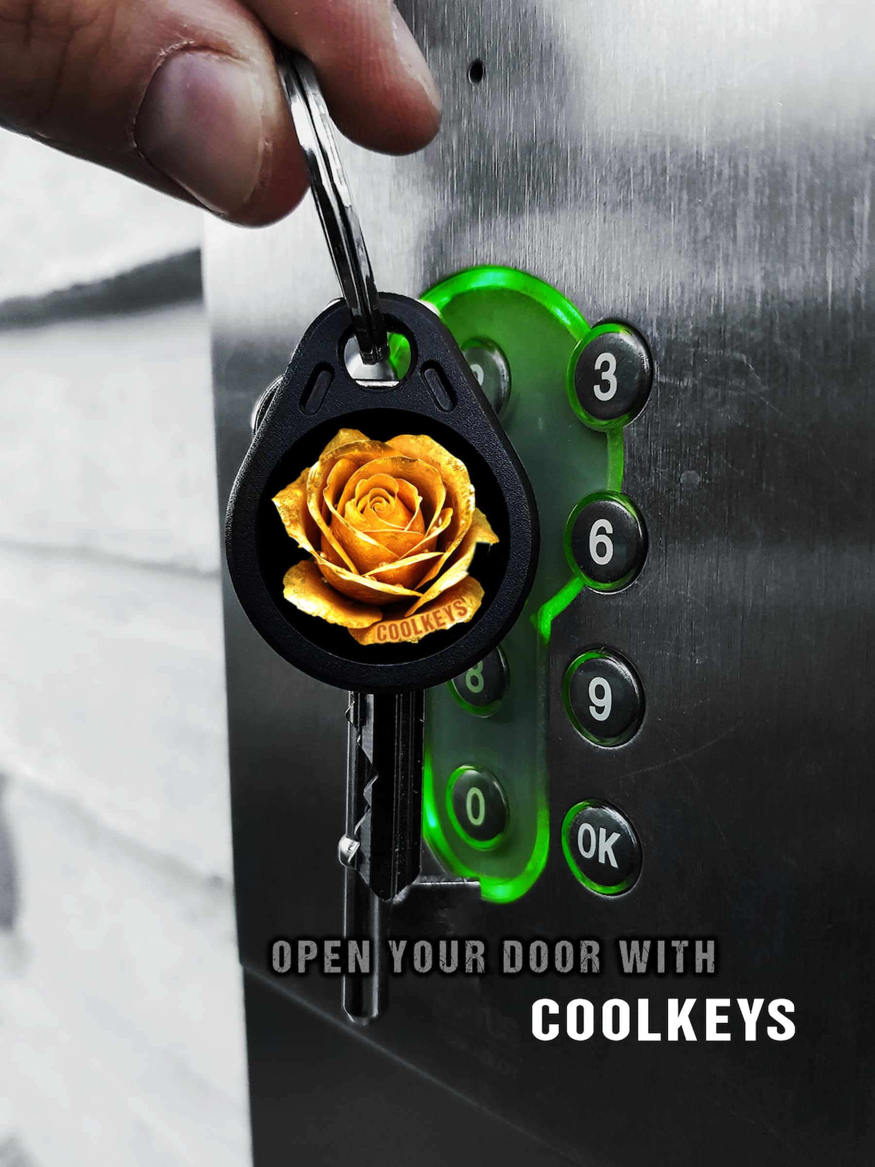 cool rfid tags fobs key flower rose gold