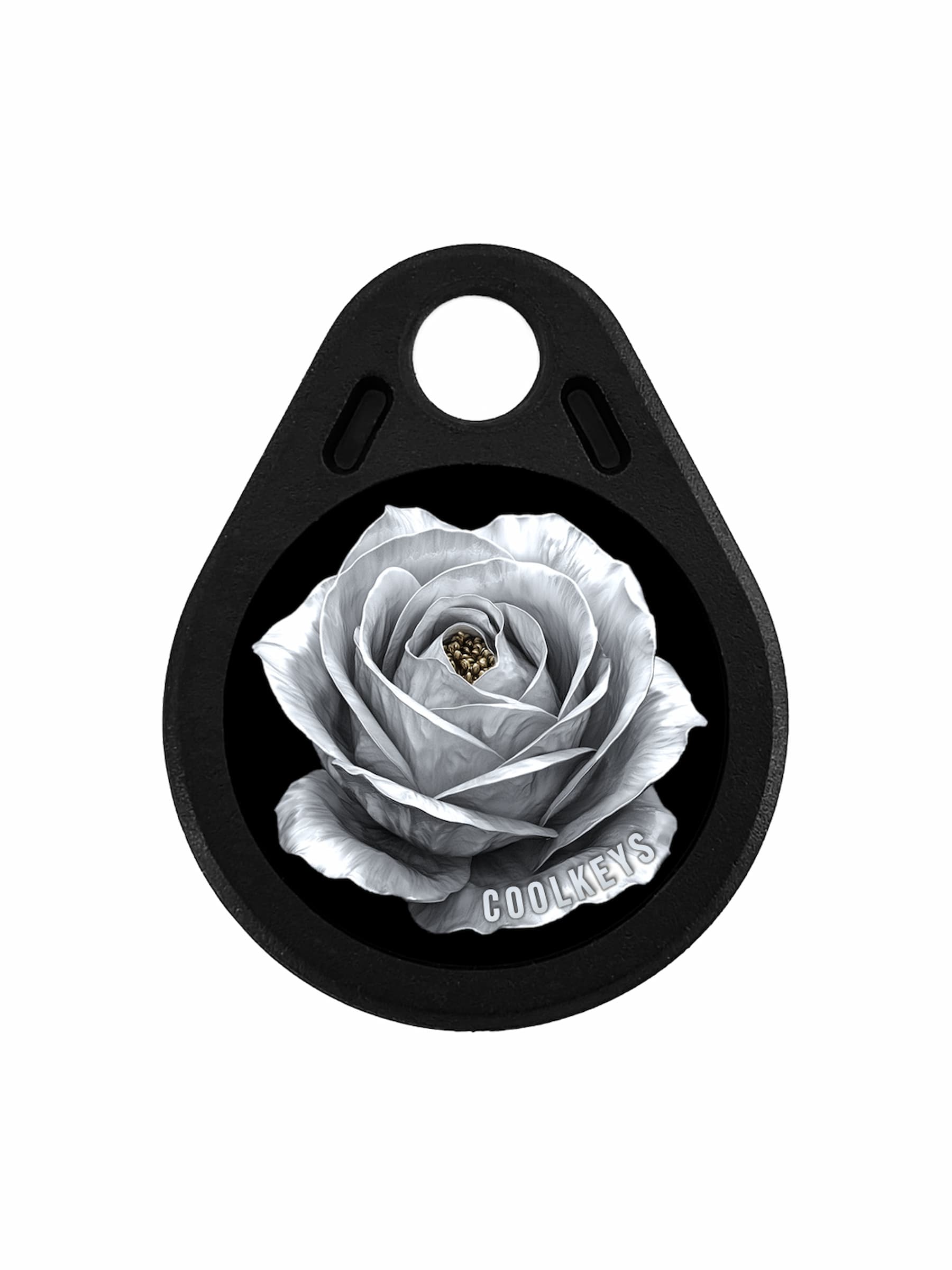 cool rfid tags fobs key flower rose silver