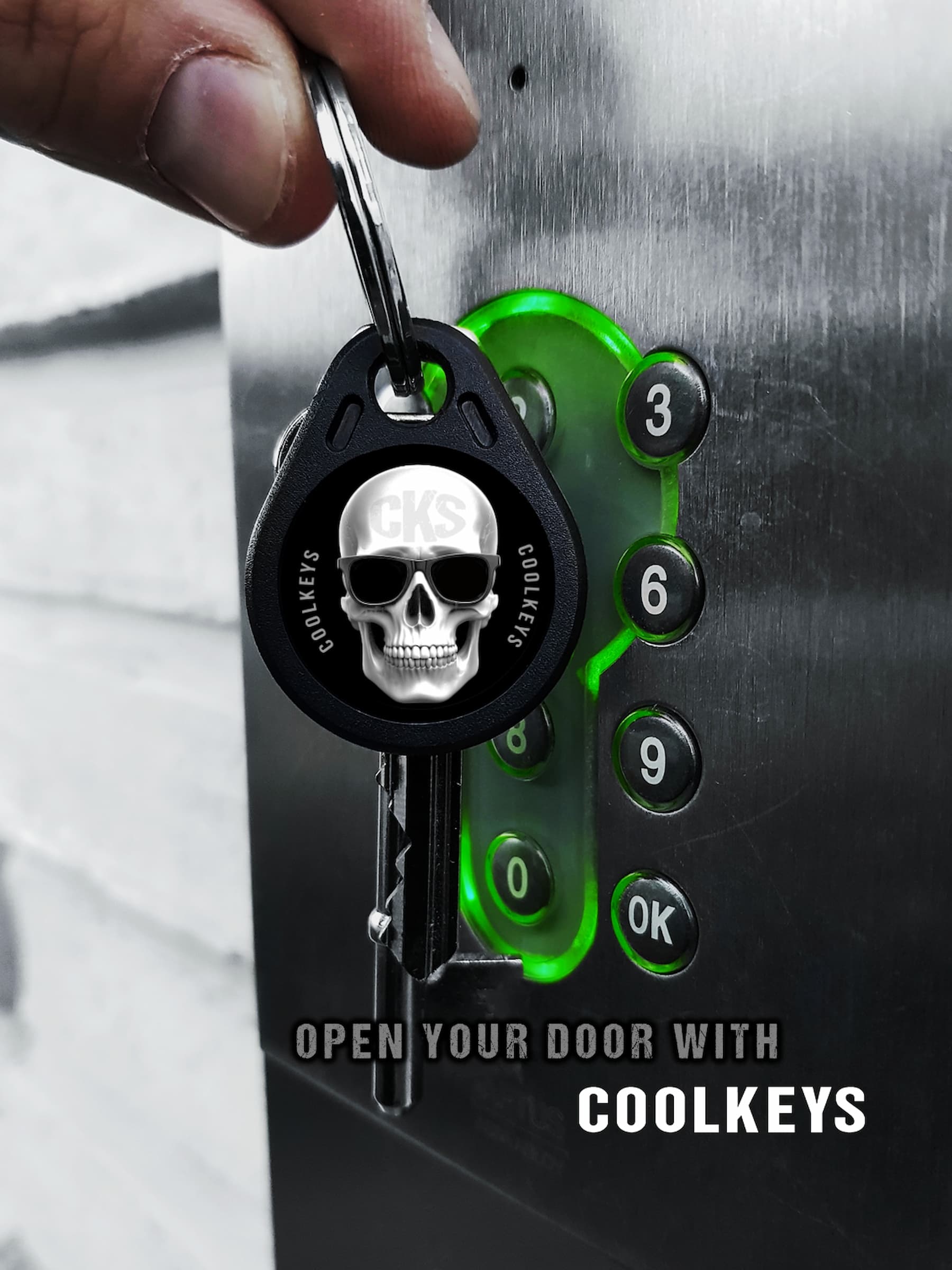 cool rfid tags fobs key skull