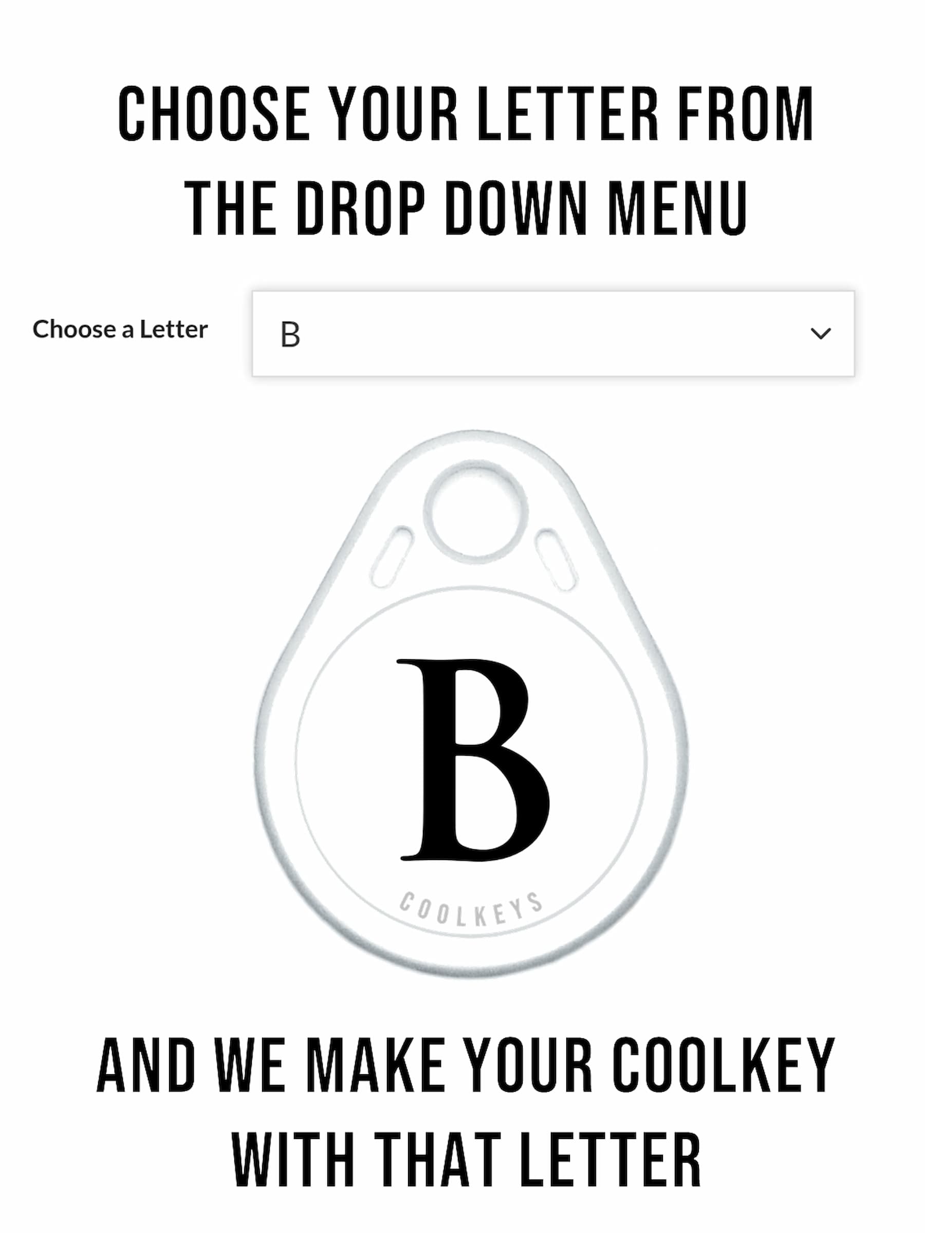 cool rfid tag fob key letter design