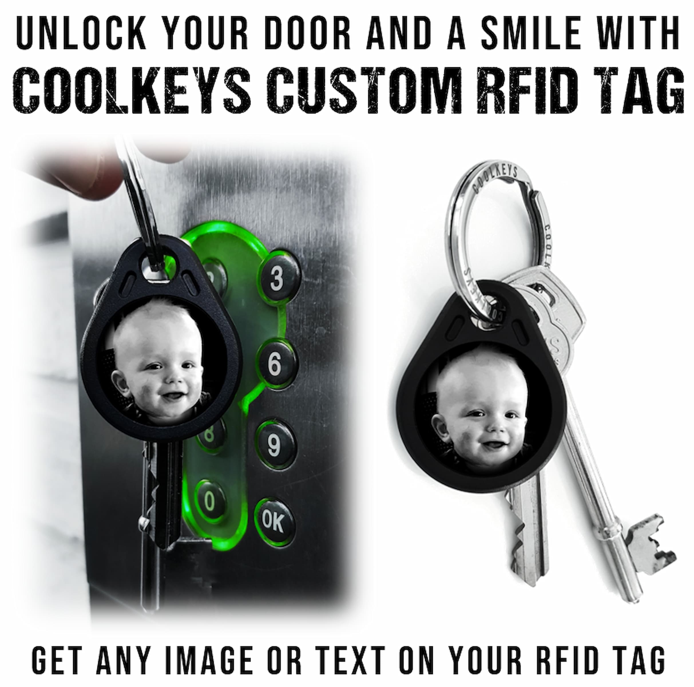 custom own image picture rfid key tags fob fobs